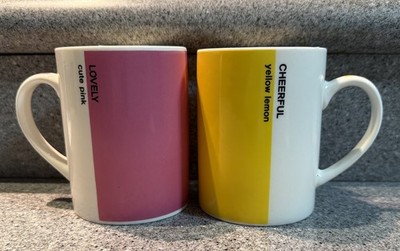 Rosee Blanche Cheerful Yellow Lemon  & Lovely Cute Pink  Mugs