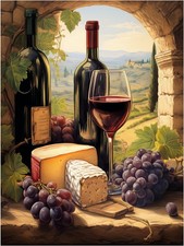 Tile Mural Wine Themed Tuscany Vineyard Kitchen Wall Backsplash Marble Ceramic