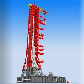 Modubrix Mocs Building Block NASA Saturn-V Launch Umbilical Tower Bricks Toy Set