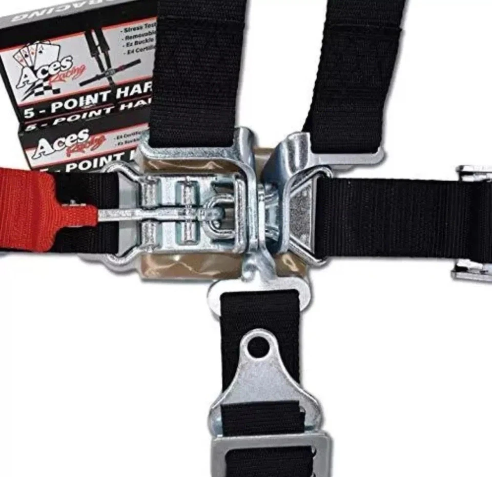 Arnés de 5 puntos Aces Racing con acolchado de 2 pulgadas (negro) negro Foto 3 de 4