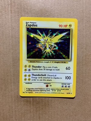 Zapdos 16/102 Base Set - Holo Pokemon Card - EX/NM
