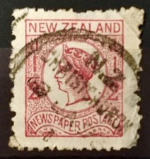NEW ZEALAND NEWSPAPER STAMP 1873 QV VICTORIA SCOTT No. P1 USED 15020720