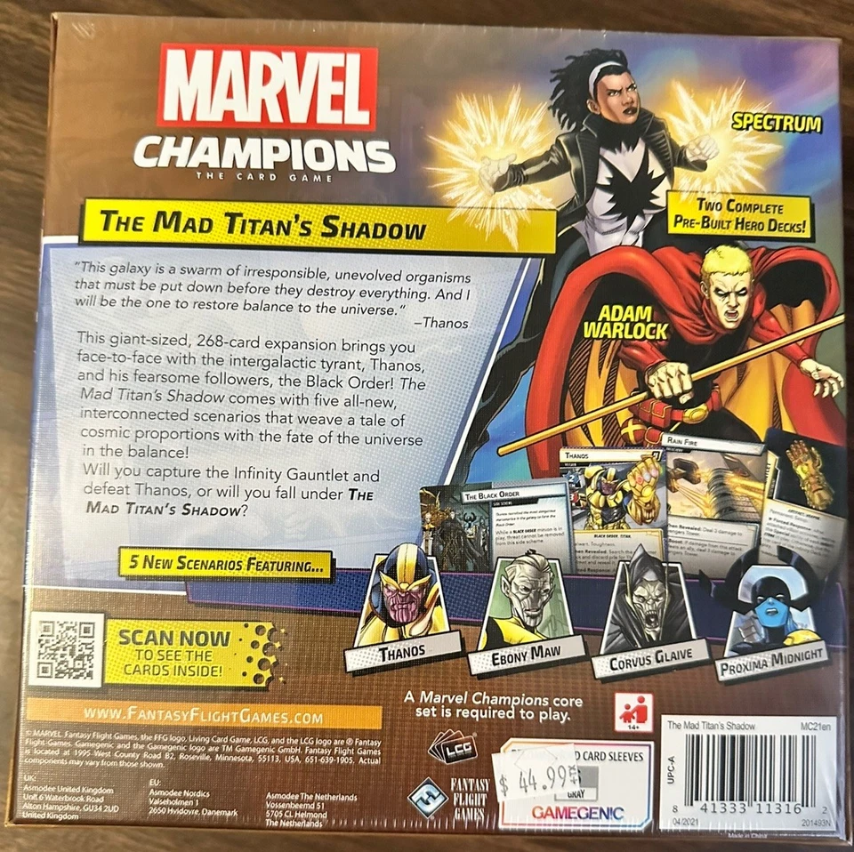 Marvel Champions: The Mad Titan’s Shadow (Expansión) - Nuevo/Sellado (Sin Impresión) Foto 2 de 2