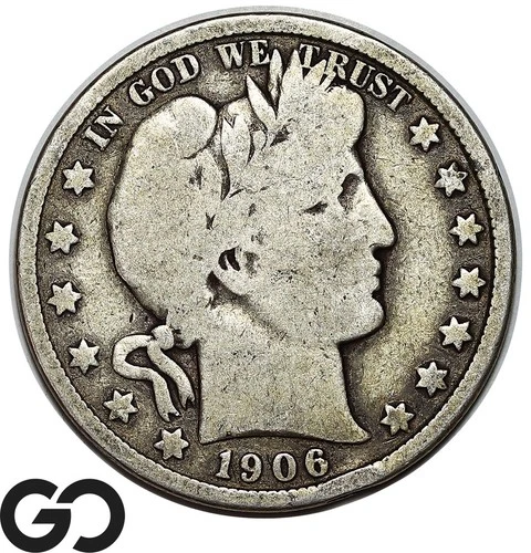 1906-D Barber Half Dollar, Strong Full Rims