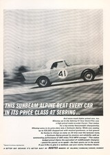 1962 Sunbeam Alpine Race Sebring -  Classic Vintage Advertisement Ad A73-B