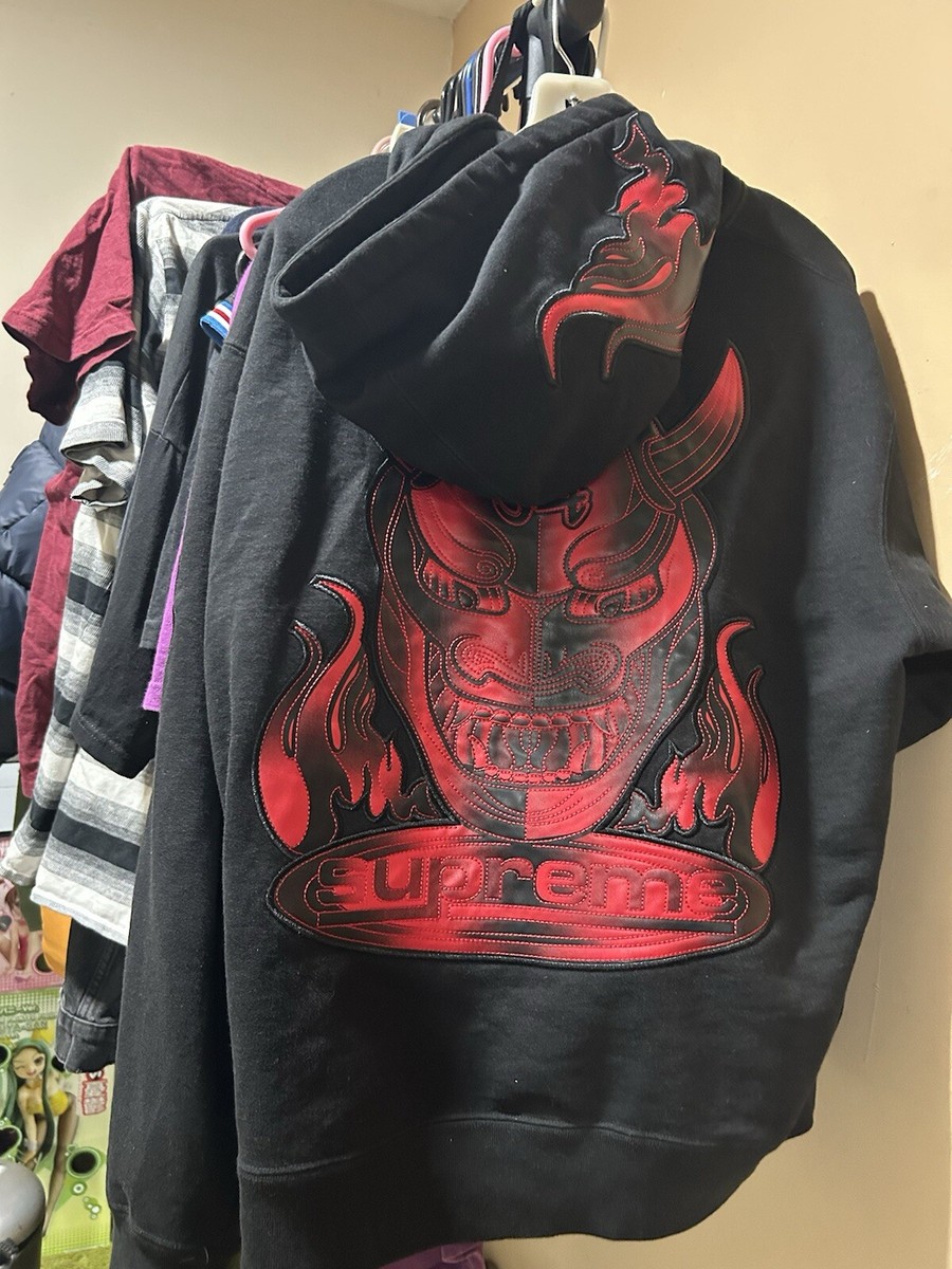 SUPREME DEMON ZIP UP HOODIE Men's Size Medium Red/Black SUPREME DEMON ZIP UP HOODIE Men's Size Medium Red/Black