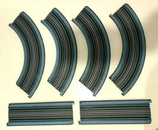Lot of 6: Aurora AFX Lazer Track set, 2pc straight + 4pc curve