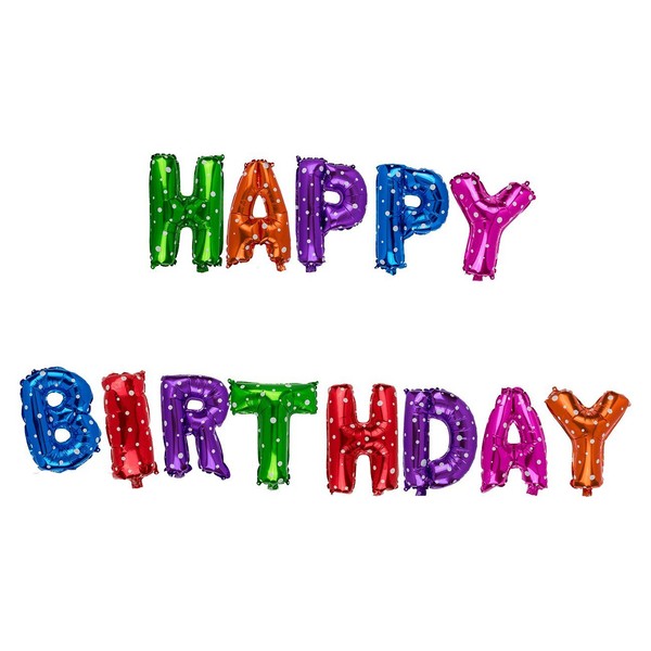 Folien Luftballon Set Happy Birthday Ballon Geburtstag Helium Folienballon 40Cm-image