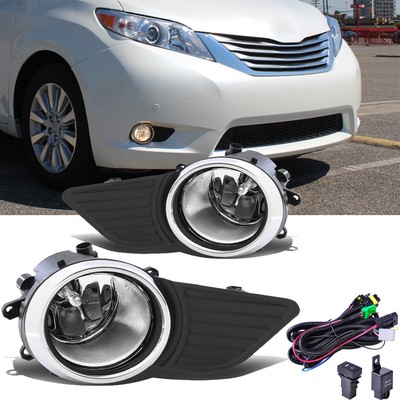 For 2011-2017 Toyota Sienna Clear Bumper Fog Lights Lamps+Cover +Switch Wiring | eBay