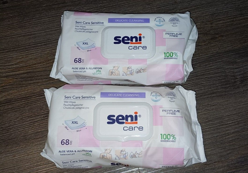 2x Seni care Feuchttücher Feuchtpflegetücher Tücher XXL parfümfrei Aloe Vegan