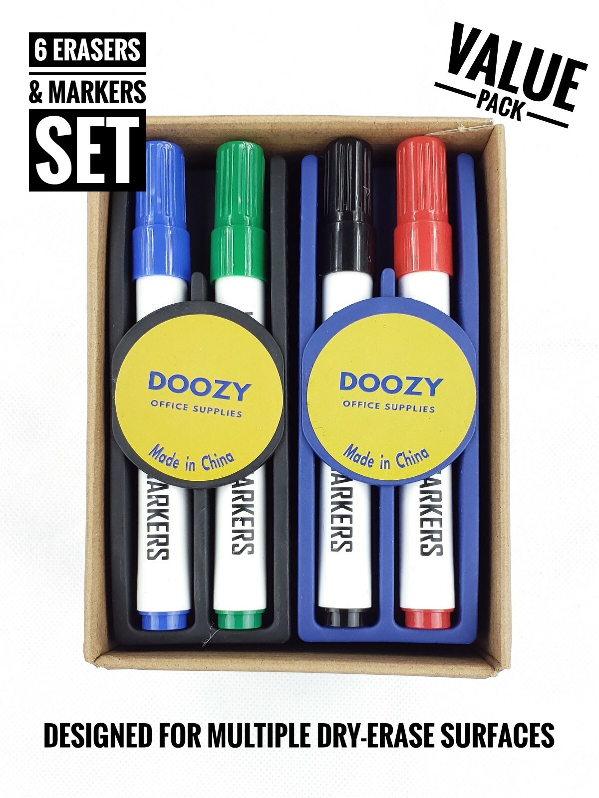 Magnetic Whiteboard Markers and Eraser Set