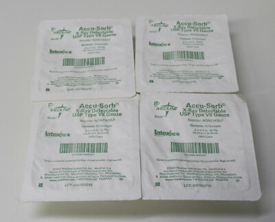 Lot of 4 pkgs Medline Accu-Sorb X-ray Detectable USP Type VII Gauze NON21430LF