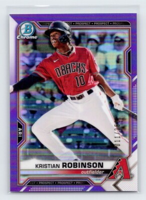 2021 Bowman Chrome Kristian Robinson BCP-158 Purple Refractor 11/250 DIAMONDBACK