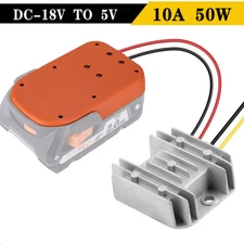 DC 18V to 5V 10A 50W Step Down Voltage Converter For Ridgid Battery Regulator