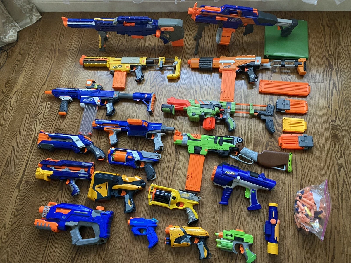 Lot of 17 NERF Guns Rapidstrike Retaliater Raider Longshot Recon AlphaTrooper
