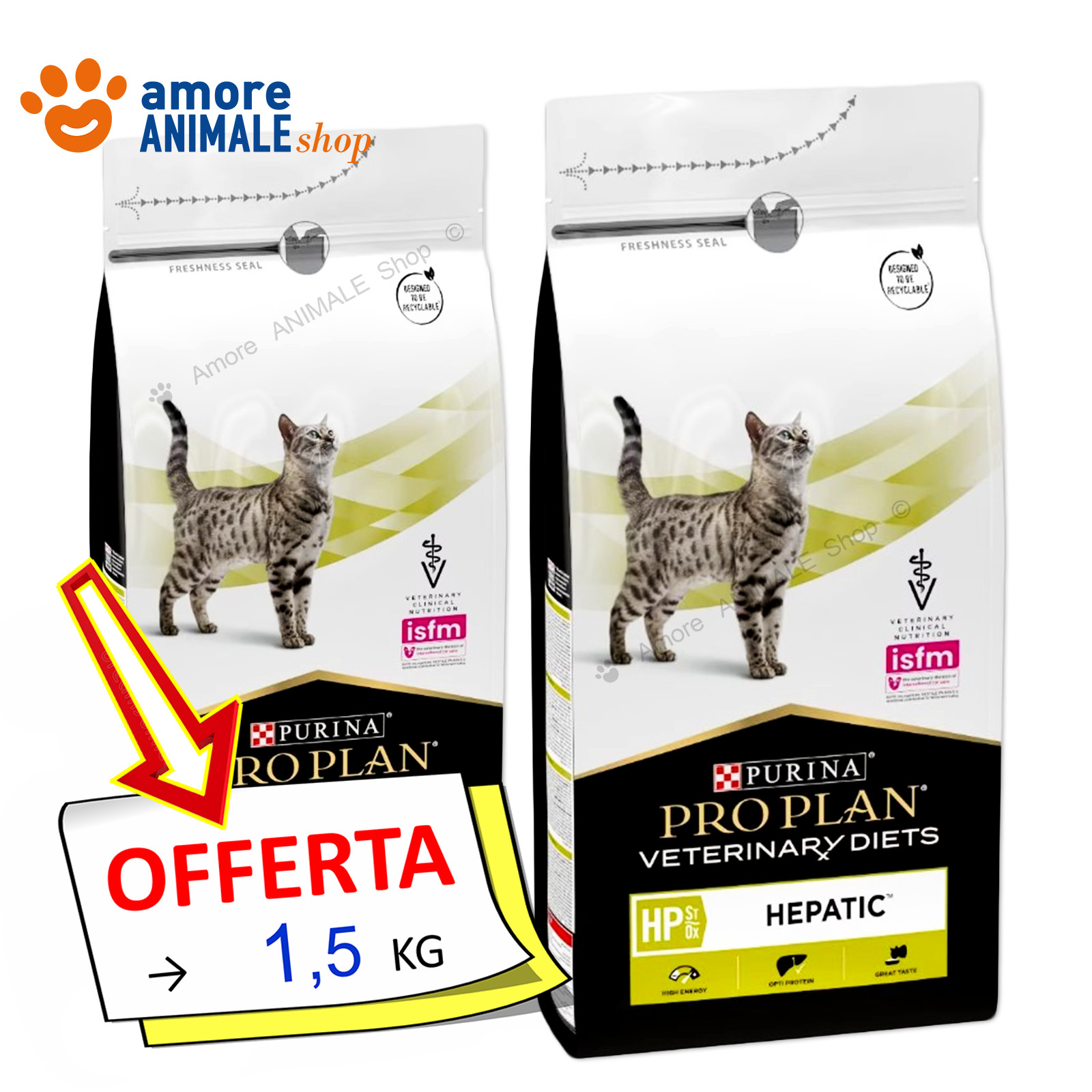 PURINA Cat PRO PLAN → Veterinary Diets HP,  HEPATIC - 1,5 kg - Crocchette Gatto img 1