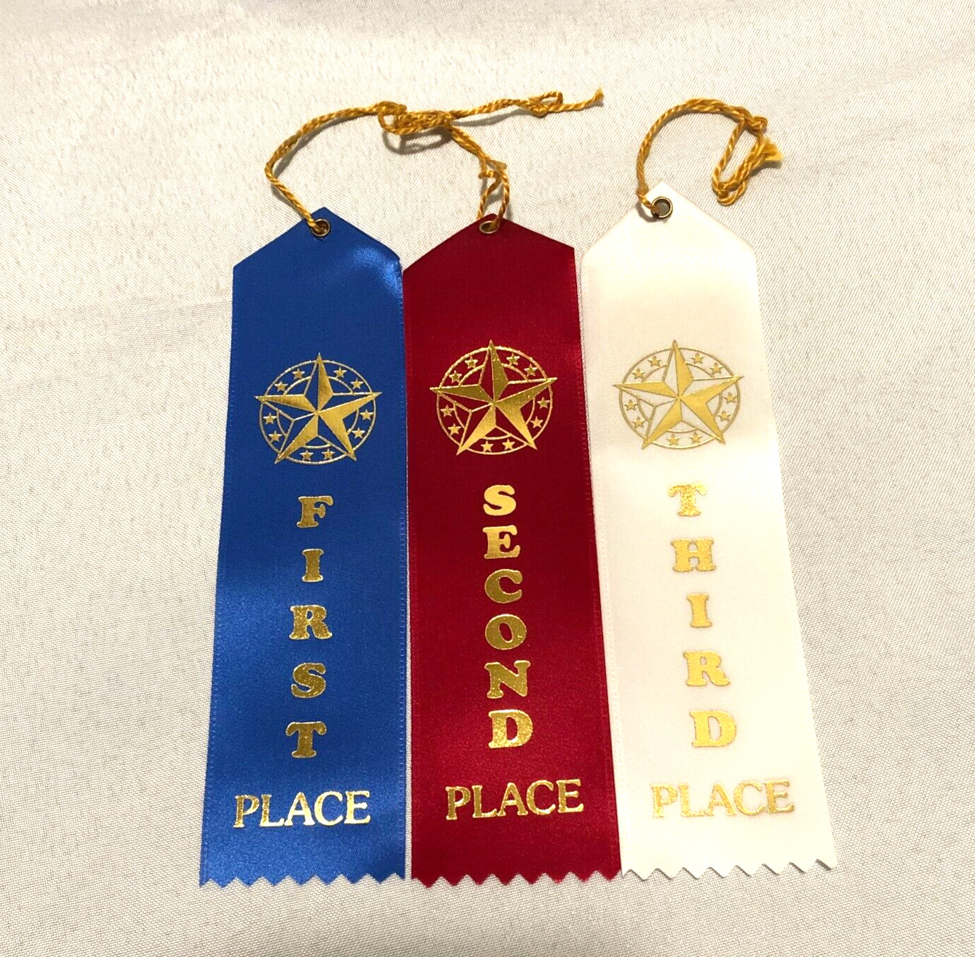 AWARD RIBBONS 1st 2nd 3rd Place Lot of 3 School Sports Contest 4H