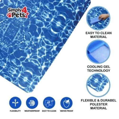Gel Cooling Mat Pet Dog Cool Summer Heat Relief Non-toxic Cushion Bed 90x60 - Picture 9 of 23