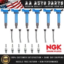 6 Professional Ignition Coil & 6 NGK Spark Plug & 6 connectors for Toyota Camry