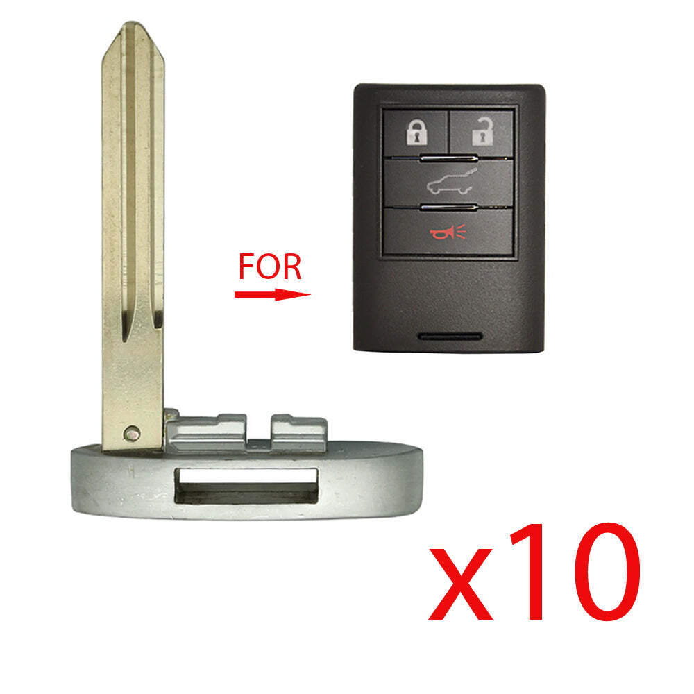 New Smart Key Remote Emergency Uncut Blank Blade Replacement for GM (10 Pack)