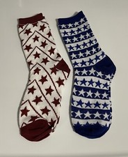 Patriotic Socks - Size 7-8 2pcs./Pack Red/ Blue