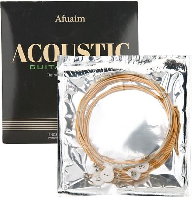 Afuaim Acoustic Guitar Strings AA1253 Phosphor Bronze Strings Set, Medium 2 Pack