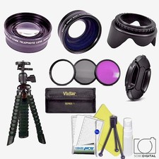 TELEPHOTO LENS  WIDE ANGLE LENS / FLEX TRIPOD/ FILTERS FOR CANON EOS T3 T3I T6