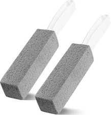 Pumice Cleaning Stone with Handle Toilet Bowl Cleaner Hard Water Ring Remover 2