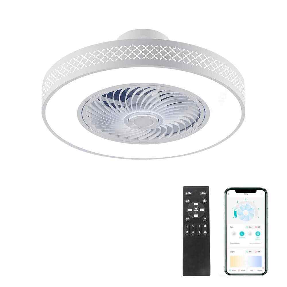 TOZING 20 in. LED Indoor White Dimmable Cage Low Profile Flush