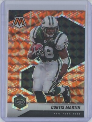 CURTIS MARTIN 2021 Panini Mosaic ORANGE Reactive Prizm #156 Jets HOF