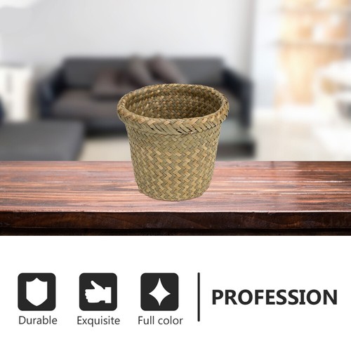 Storage Basket Decorative Wastebasket Woven Bathroom Round Small Baskets - Bild 8 von 12