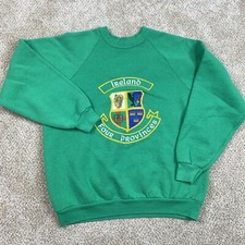 Vintage Ireland Four Provinces Sweatshirt Men's Large Green Graphic Made in Irel