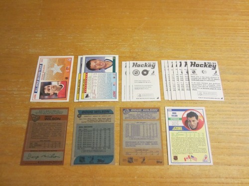Doug Wilson Lote de 17 Tarjetas/Pegatinas con 1 NOVATO NHL Hockey Blackhawks, Tiburones - Imagen 2 de 2