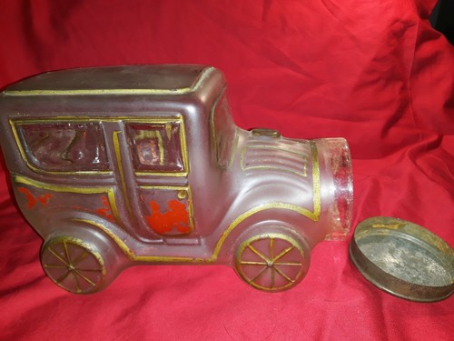 Automobile.Rare bocal a bonbons en forme de tacot des années 1920 Portieux 21 cm - Foto 5 di 7