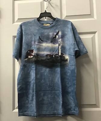 The Mountain t-shirt 100% cotton preshrunk unisex lighthouse  m or l light blue