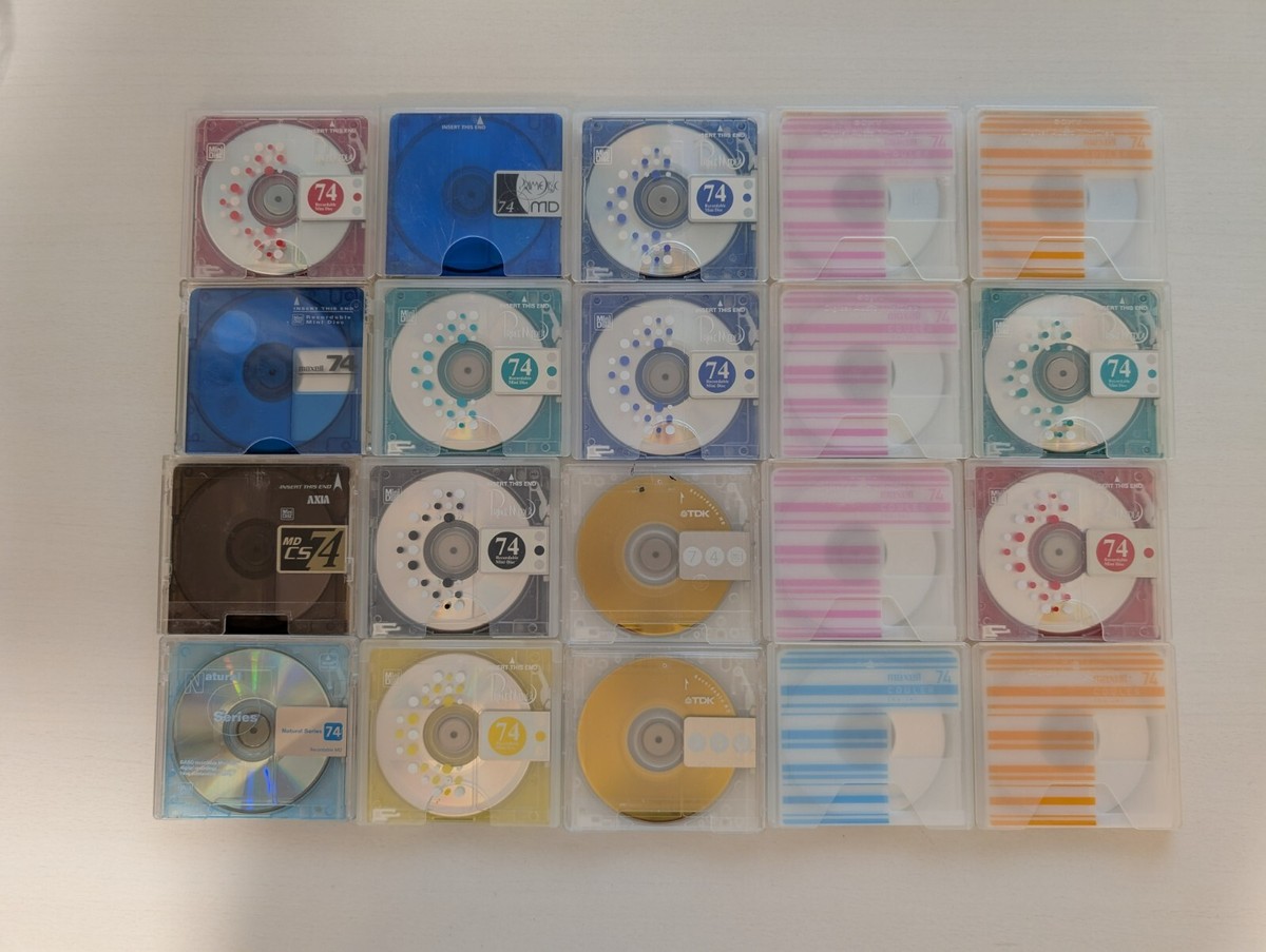 MD Mini Disc Lot of 20 set with Case Has been recorded 74 min From