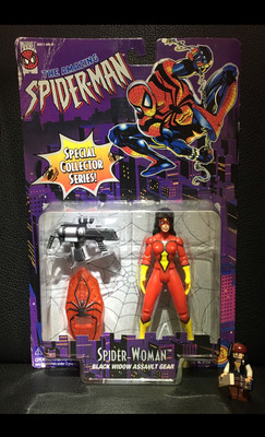 Spider Man Figur Spider-Woman Toy Biz Neu OVP Marvel Collector Black Widow Gear