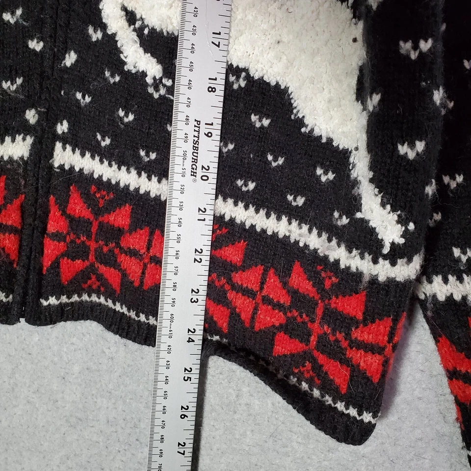 Suéter J. Jill Mujer M Pequeño Negro Rojo Fair Isle Mezcla Lana Navidad LEER Foto 3 de 4
