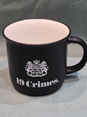 Werbeartikel 19 Crimes Weinmarke mattschwarz Keramiktasse Limited Edition GC