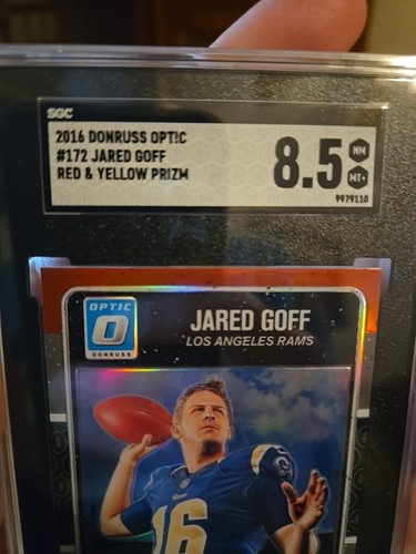 2016 Donruss Optic - Rated Rookie Red and Yellow #172 Jared Goff (RC) SGC 8.5!!! - Picture 2 of 3
