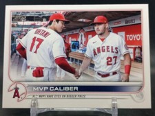 Mike Trout Shohei Ohtani 2022 Topps Veteran Combos MVP Caliber Los Angeles Ange