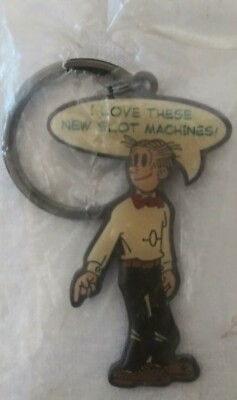 ''I Love These New Slot Machines'' Dagwood Bumstead Metal 1998 Keychain Blondie