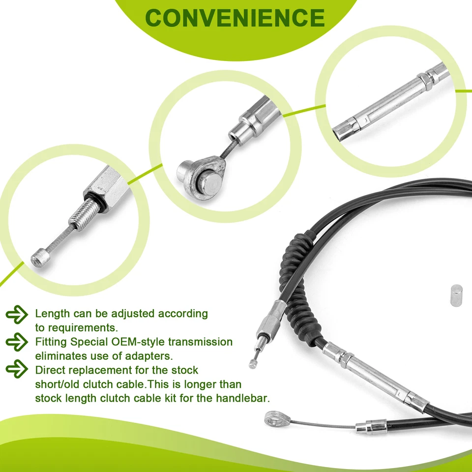 Stainless Steel Clutch Cable For Apes for Harley Dyna Touring Road King Softail - Image 4 of 4