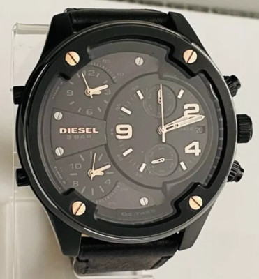 Diesel Boltdown DZ7428 Chronograph Black and Rose Gold with GLASS BEZEL