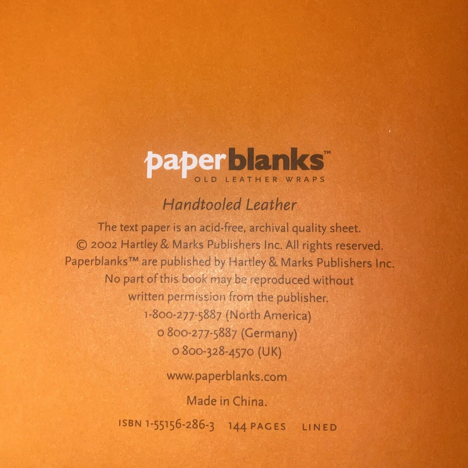 NEW: Paperblanks Hartley & Marks: Hand Tooled Leather Wrap lined journal 2 Books - Image 2 of 4