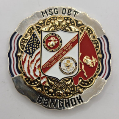 USMC MSG US Embassy Security Guard Bangkok Thailand Challenge Coin #533W