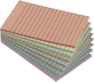 Lined Sticky Notes, 8 Pads, 4X6 Inches Aesthetic Sticky Note Pads with Lines, Ne