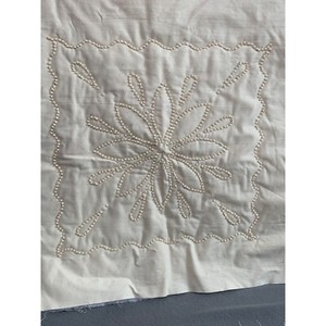 Candlewick Snowflake Quilted Cotton Stamped Fabric Batting & Backing set of 4