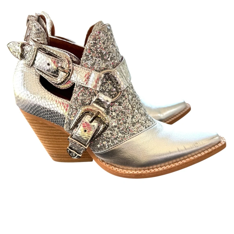 NWOB  Jeffery Campbell X Free People Icon Calhuan Western Boot Silver Size 6.5M - Image 3 of 4