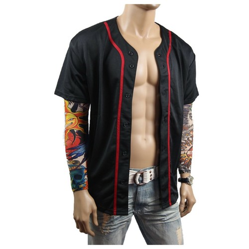Mens Baseball Jersey Raglan Stripe Sports Uniform Team Hipster Tee Casual S-3X - 第 62/155 張圖片